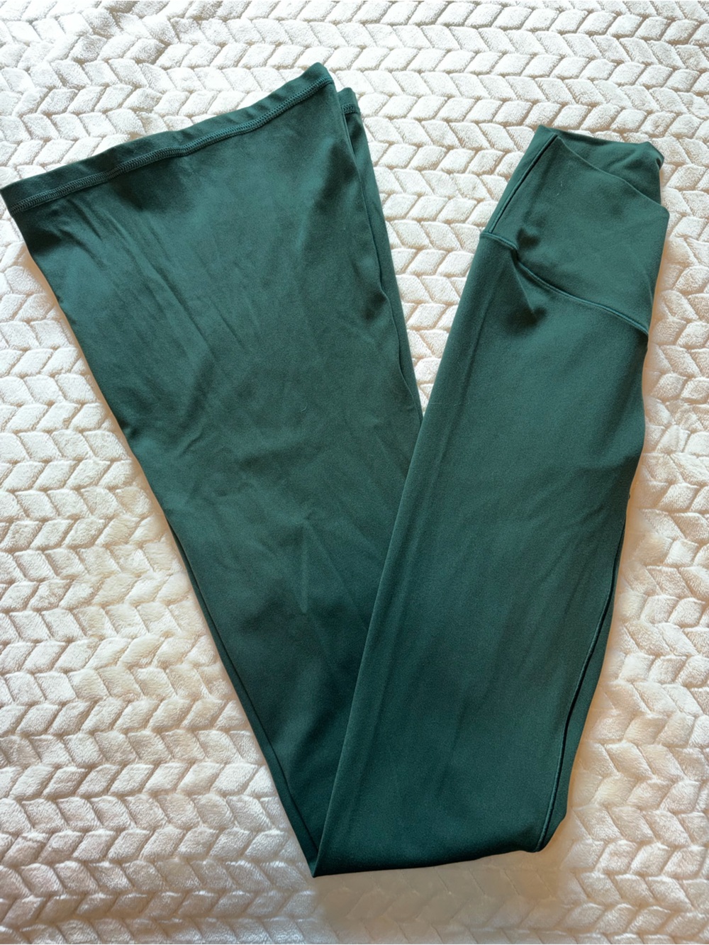 Offline Aerie High-Rise Real Me Flare Leggings Dark Green Long 34” Size X-Small